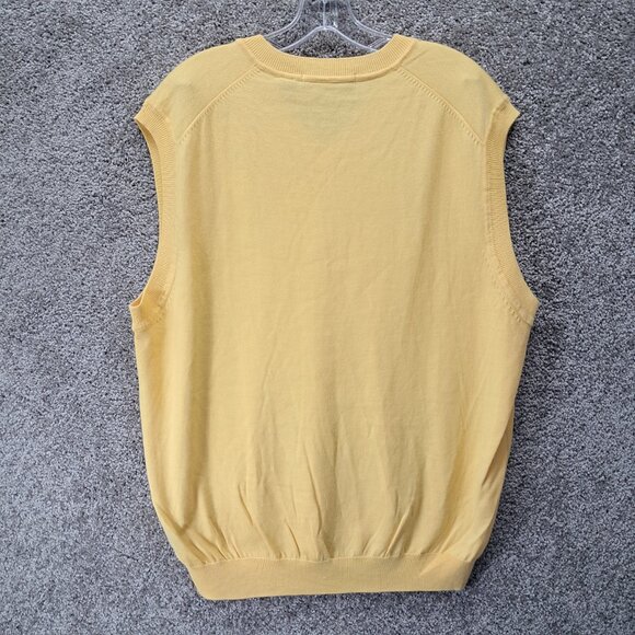 Greg Norman Men's Golf Ultimate 100% Wool Sweater Vest Knit Yellow Large - Picture 12 of 15